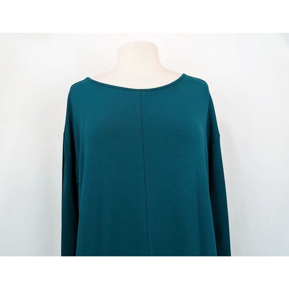 J.Jill Wearever Dress Teal Green Long Sleeve Rayon Blend Misses Size L New - Picture 2 of 8